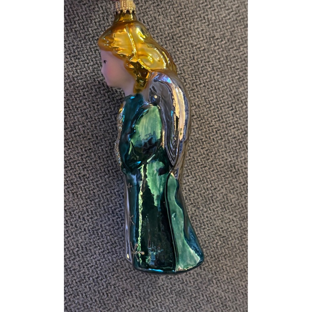 Christborn Hand Blown Glass Christmas Ornament Angel Candle Hand Painted Germany - Picture 6 of 8